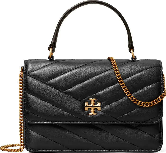 Tory Burch Mini Kira Chevron Quilted Leather Top Handle Wallet on a Chain | Nordstrom | Nordstrom