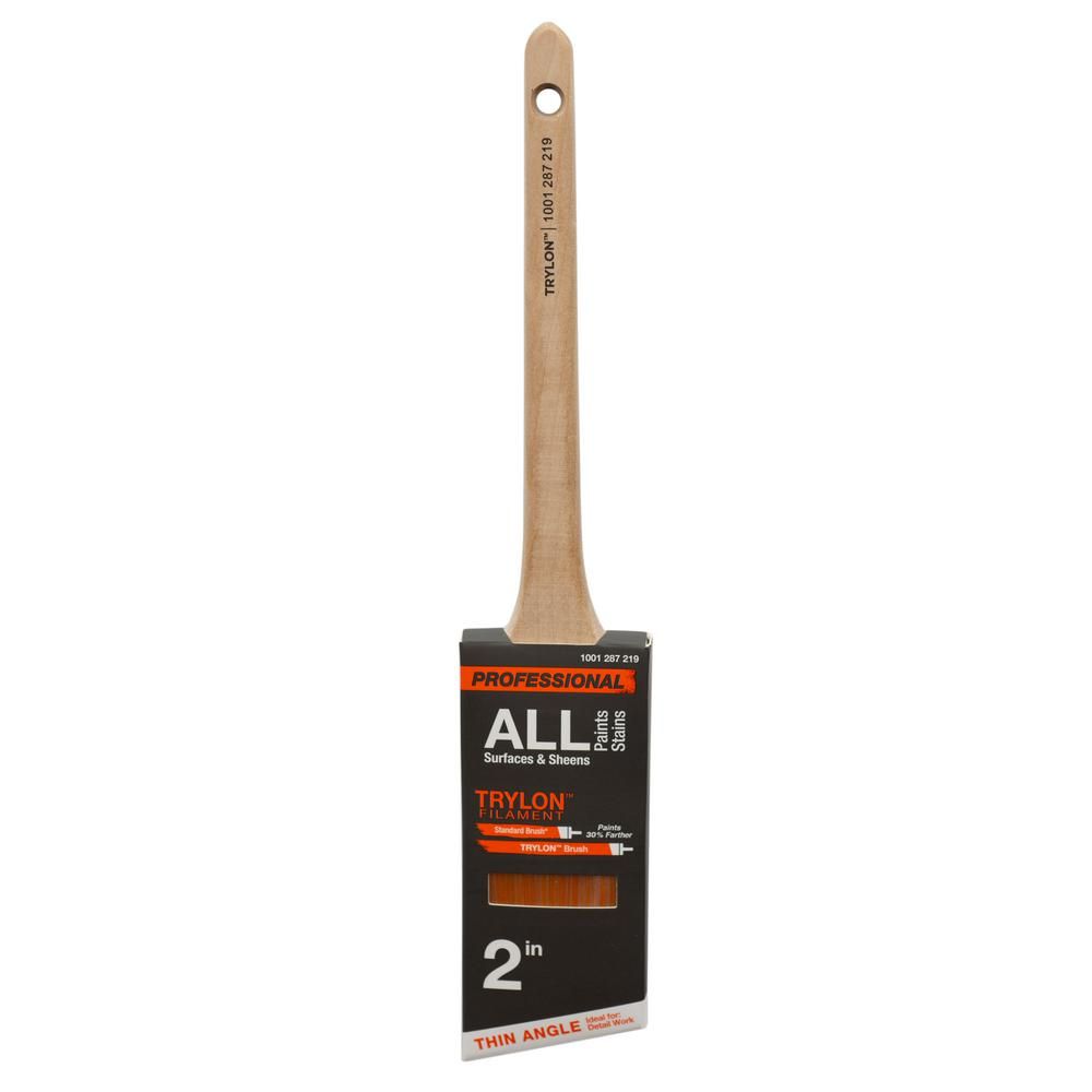 PRO 2 in. Trylon Thin Angled Sash Paint Brush | The Home Depot