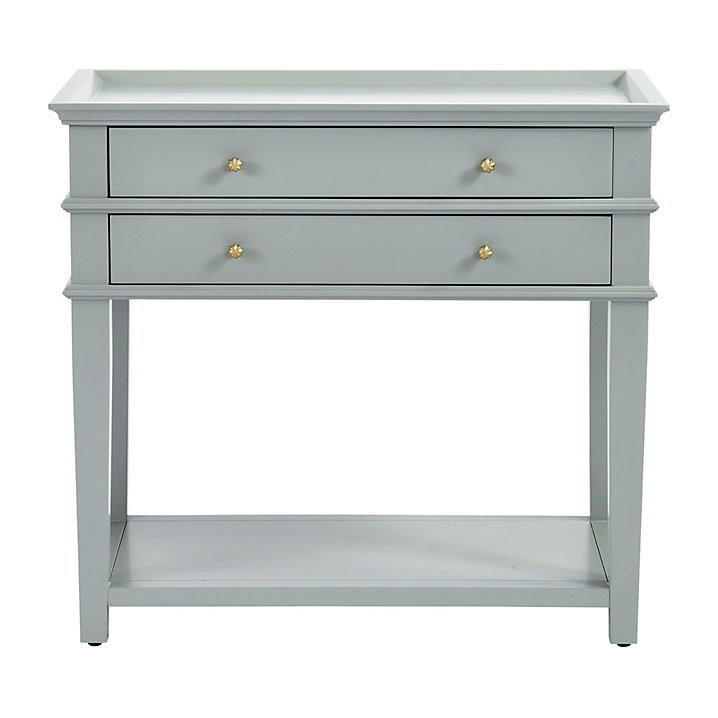 Grace Open 2 Drawer Nightstand with Antique Gold Knobs & Recessed Top | Ballard Designs, Inc.