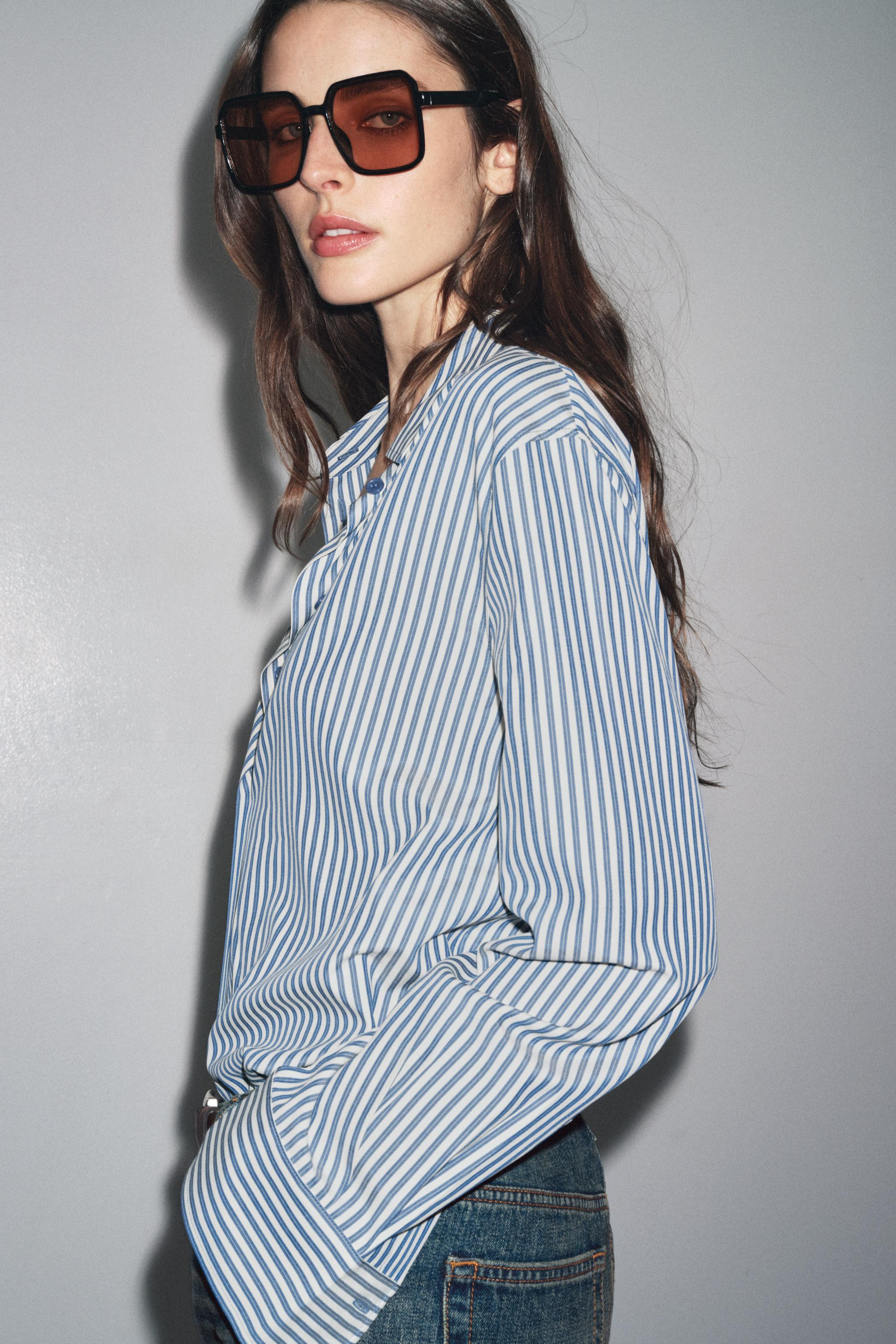 FLOWY STRIPED SHIRT ZW COLLECTION | Zara US
