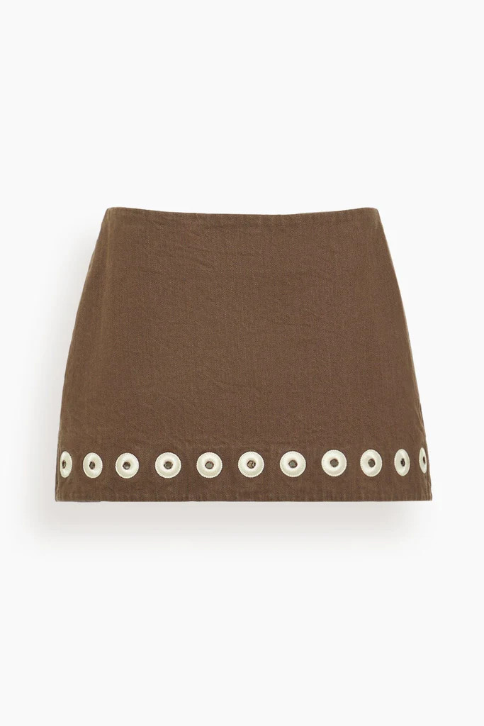 Tobe Denim Skirt in Chocolate | Hampden Clothing