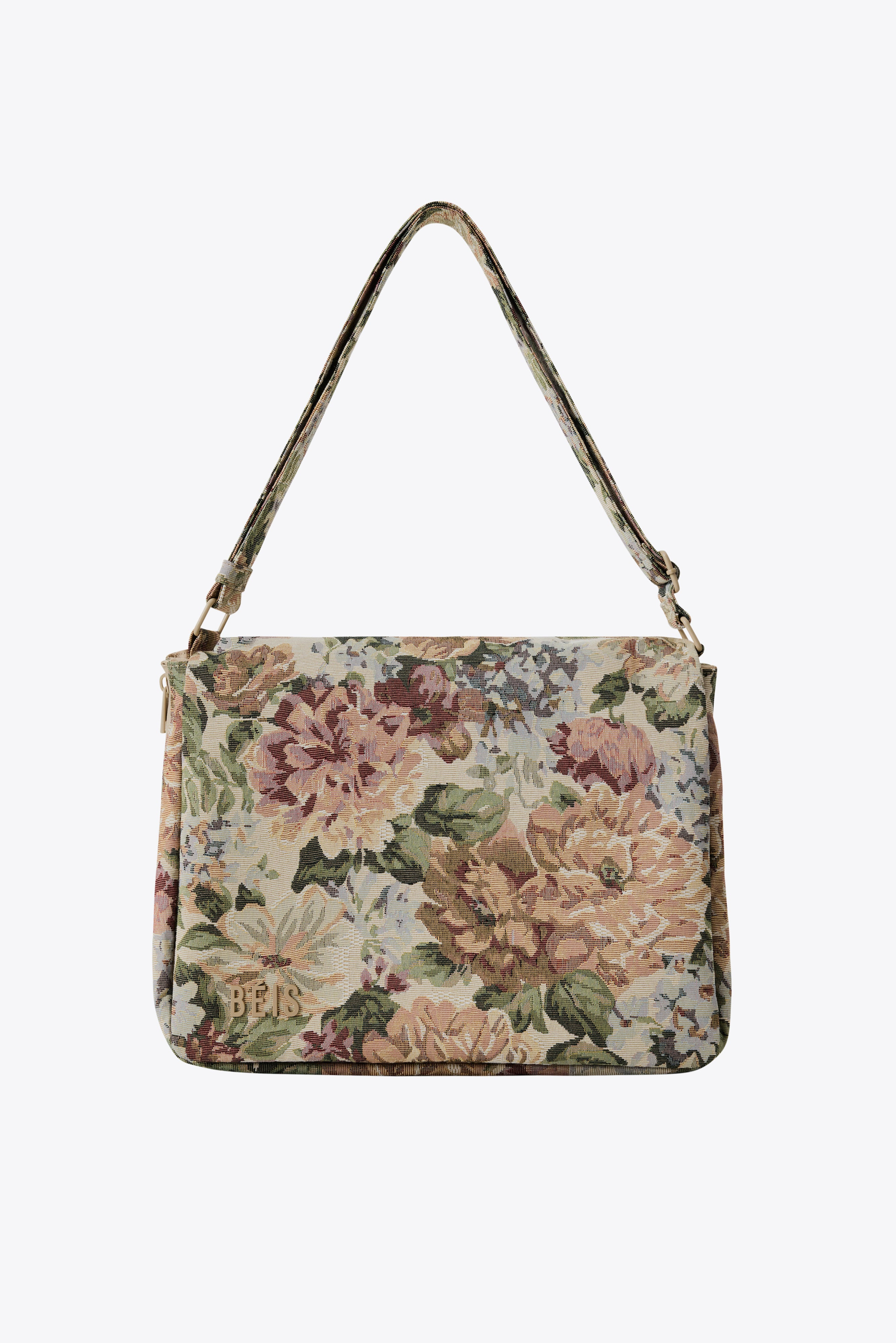 The Expandable Messenger Tote 
                in Vintage Floral | BEIS