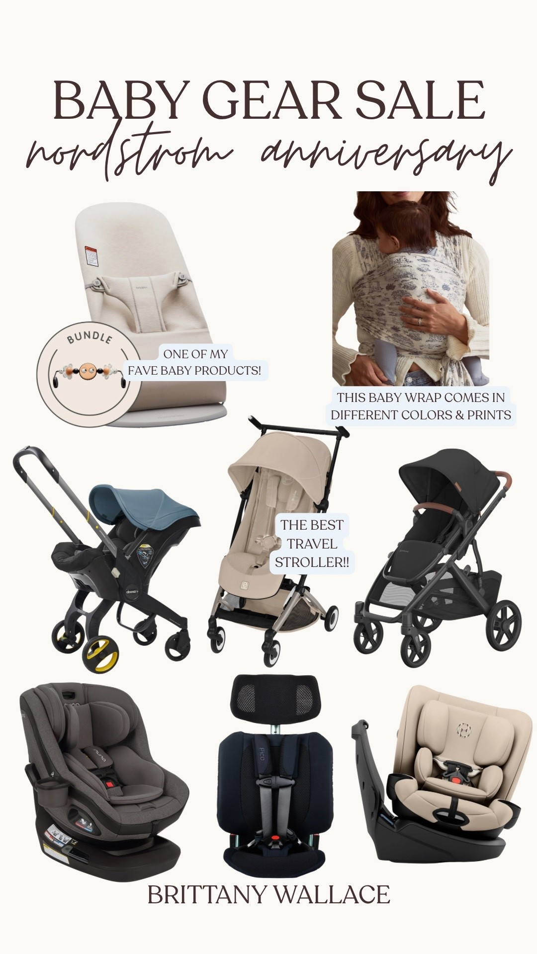 So many great deals with Nordstrom’s Anniversary sale!! Early access starts today and everyone can shop on the 18th 🛍️ Here are my favorite baby gear items that I recommend as a boy mom x5! 

baby gear, strollers, car seat, nuna, sale, doona, nordstrom sale

#LTKmomlife #LTKBaby #LTKSaleAlert