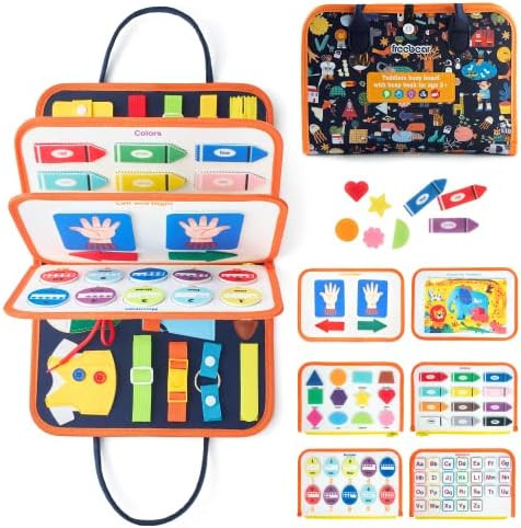 Freebear Busy Board, Toddler Travel Toys, Quiet Book, Sensory Toys for Toddlers 2 3 4, Montessori... | Amazon (US)