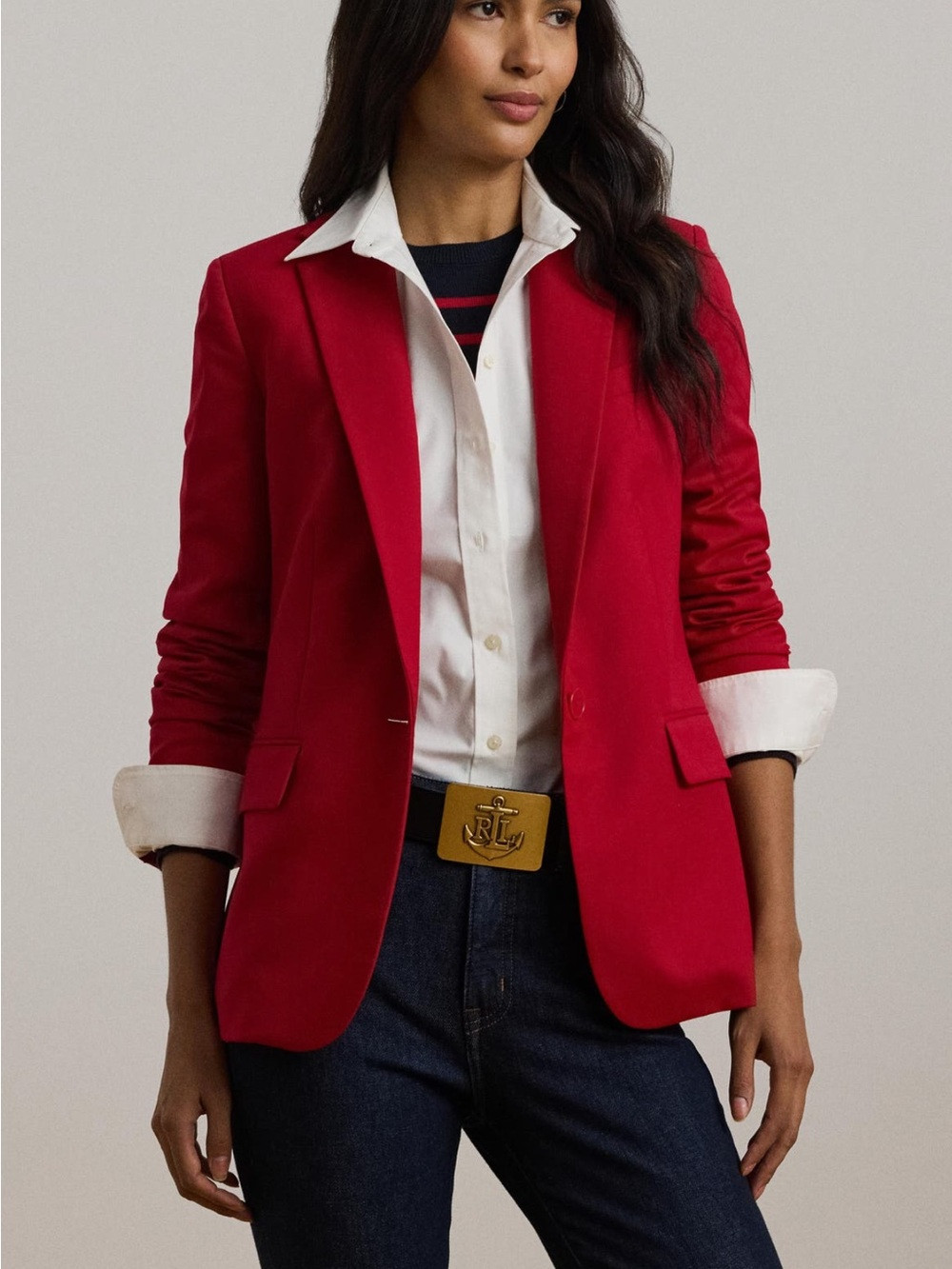 Ralph Lauren Red Single-Button Tailored Blazer Size 8 | Poshmark