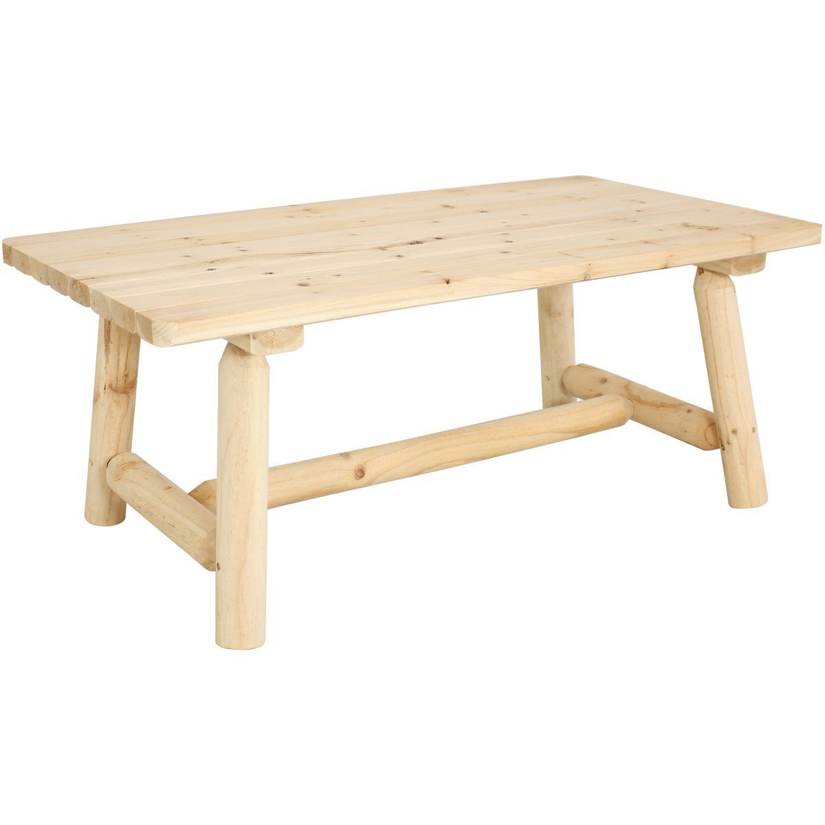 Sunnydaze Indoor/Outdoor Unfinished Natural Fir Wood Rustic Cabin Style Wooden Coffee Table - 41"... | Target