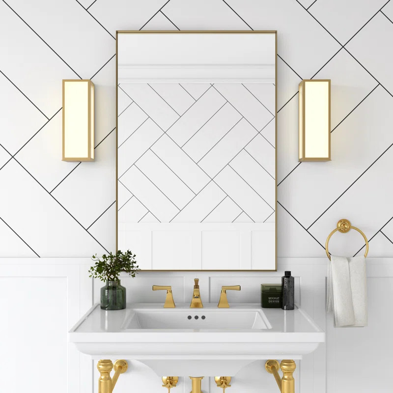 Carey Rectangle Metal Wall Mirror | Wayfair North America