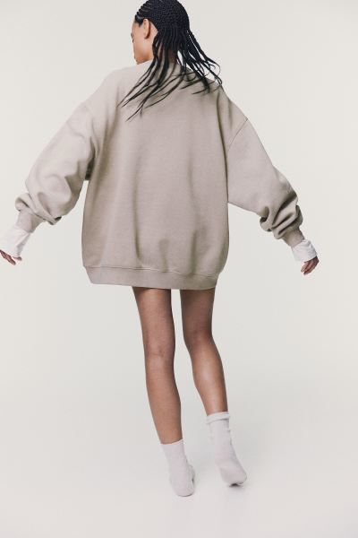Oversized Sweatshirt - Light taupe - Ladies | H&M US | H&M (US + CA)