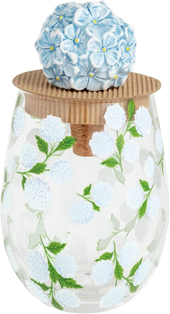Mud Pie Hydrangea Stemless Glass Set | Amazon (US)