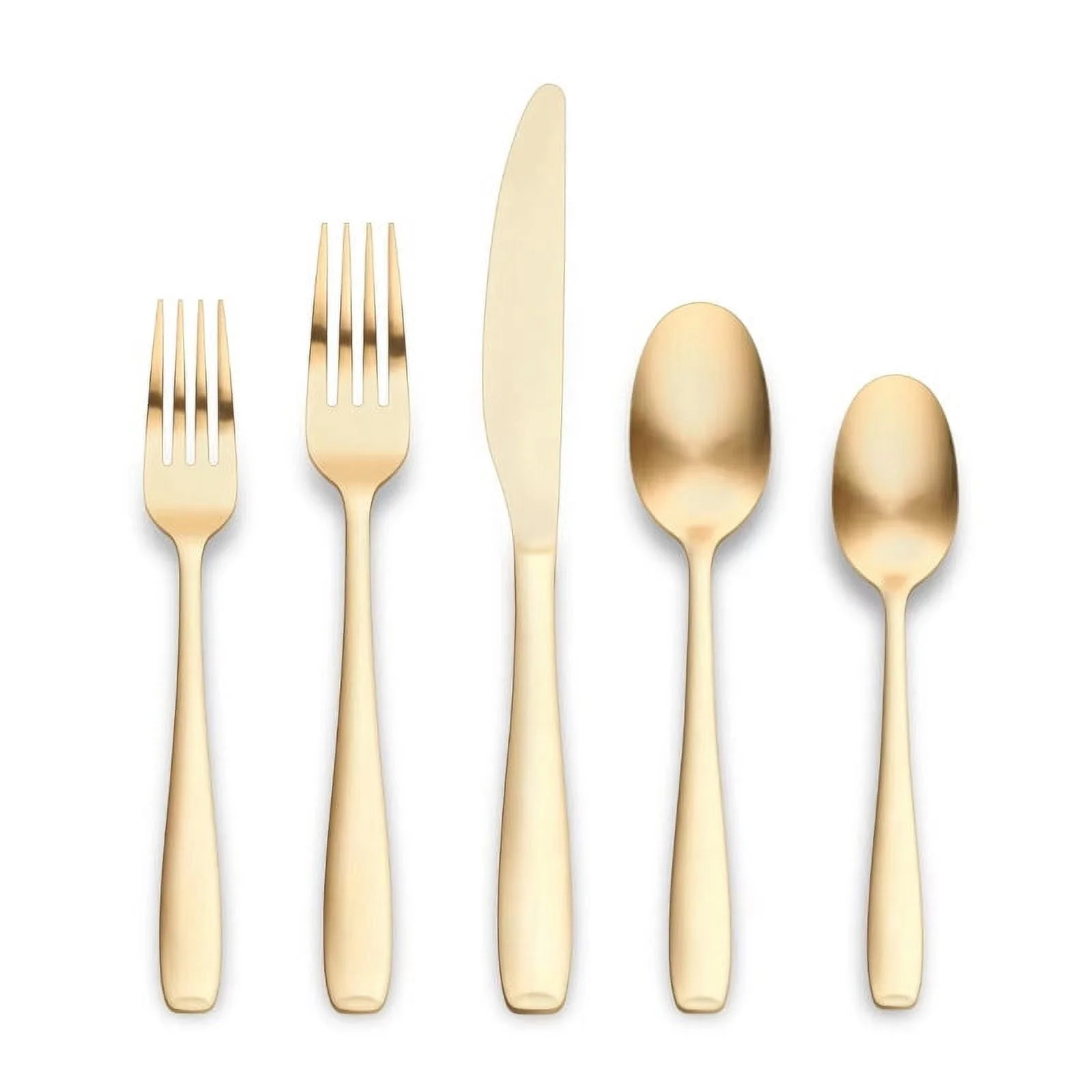 Ornative Flatware - REMUS - 18/0 Stainless Steel, Matte-Gold Finish, 20pc Set, Service for 4 | Walmart (US)