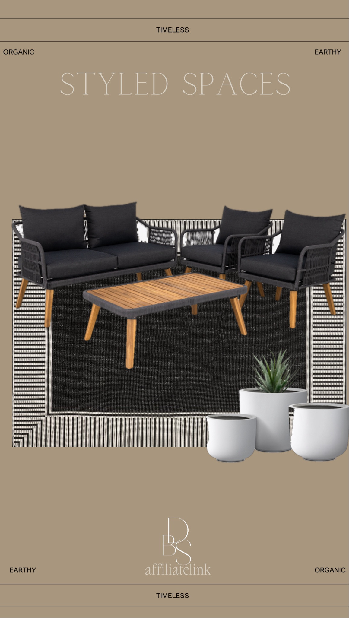 Outdoor styled spaces 🖤

Outdoor, patio, patio set, black outdoor rug, black patio furniture, outdoor set, planters, outdoor pots, Wayfair outdoor 

#ltkfinds #wayfairfinds #wayfairsale

#LTKhome #LTKSeasonal