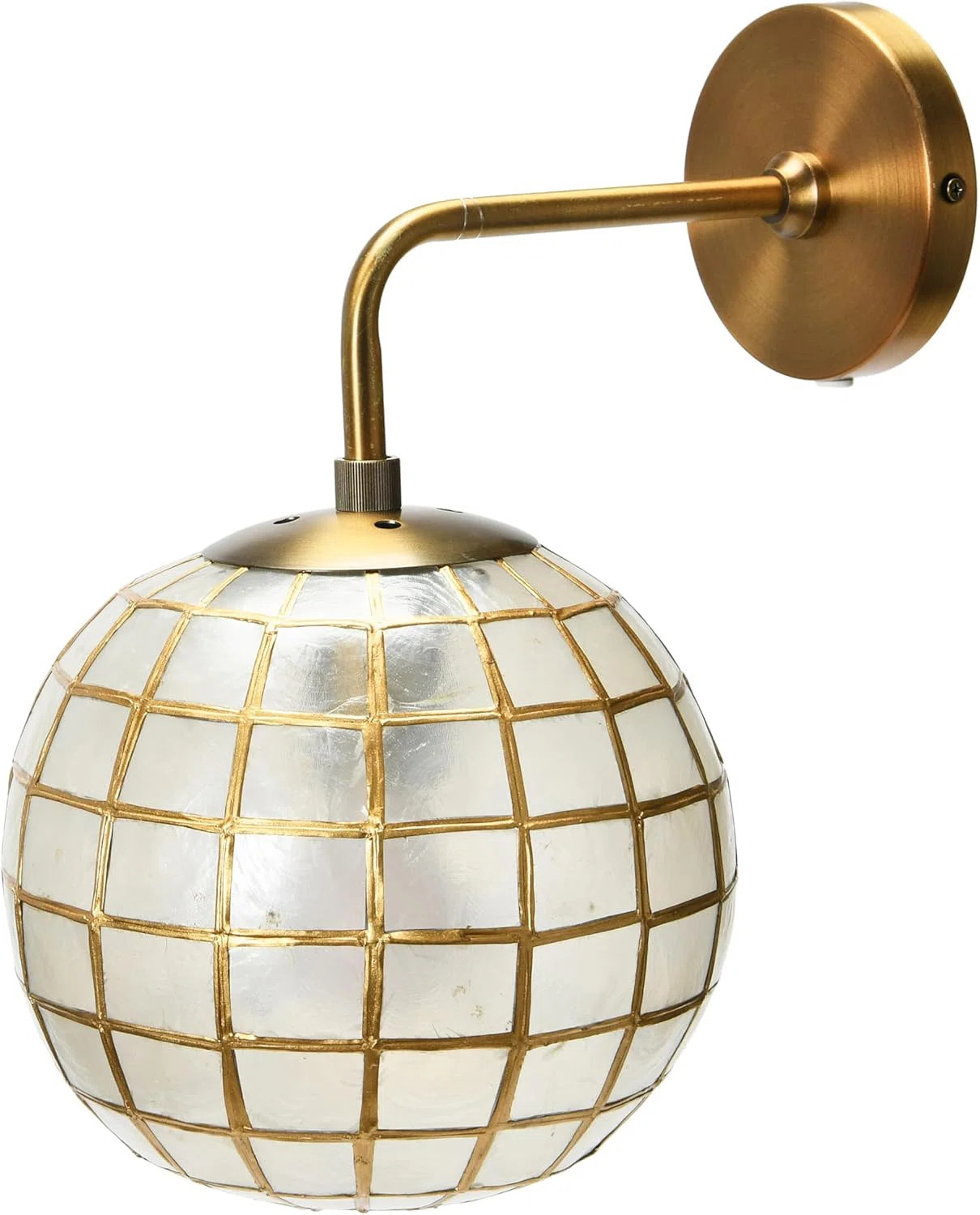 Brass Metal Capiz Wall Sconce Lamp - Nautical Inspired Princess Design | Wayfair North America