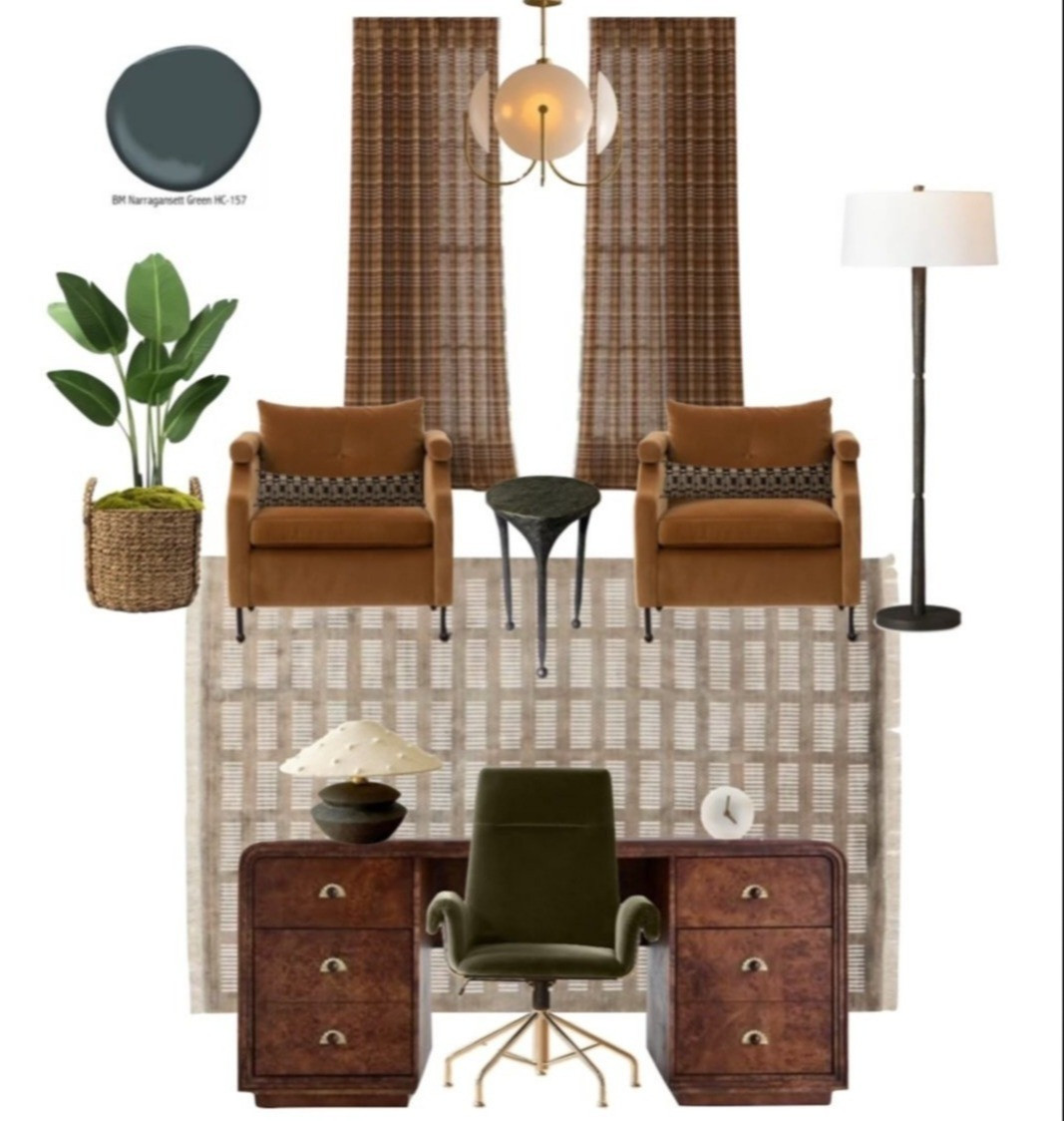 Moody office mood board 🤍
Rich tones, warm neutrals, and intentional layers designed for focus and style. 

#LTKdayinmylife #LTKSaleAlert #LTKHome