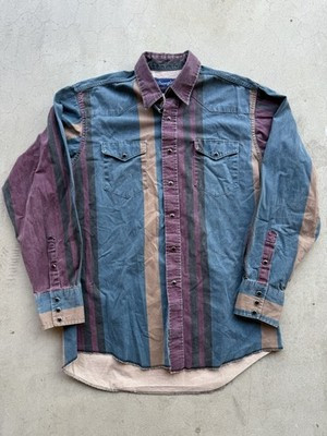 Vintage Wrangler Brushpopper Pearl Snap Western Rodeo Cowboy 16-35 Prairie Brush | eBay US