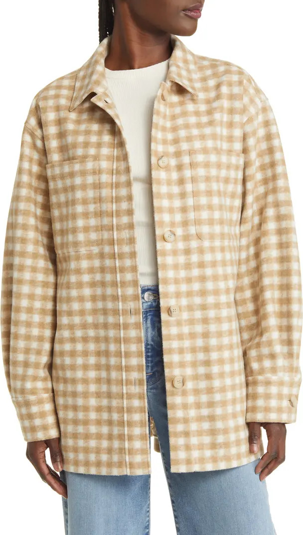 FRAME Gingham Oversize Shirt Jacket | Nordstrom | Nordstrom