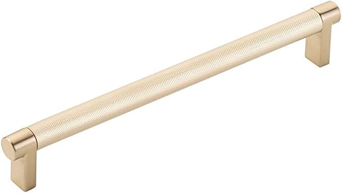 Emtek Select Knurled Cabinet Pull with Satin Brass (US4) Stem Finish - Choice of Size - 84056.REC... | Amazon (US)