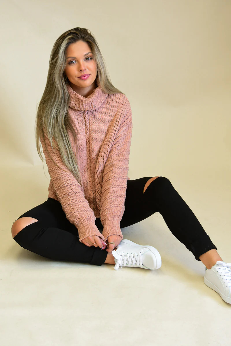 Gather Around Sweater: Blush | Shophopes