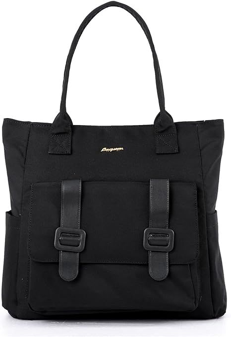 Diaper Bags, Black Tote Bag with Durable and Fashionable Fabric, Women Changing BagsLaptop Bag fi... | Amazon (US)