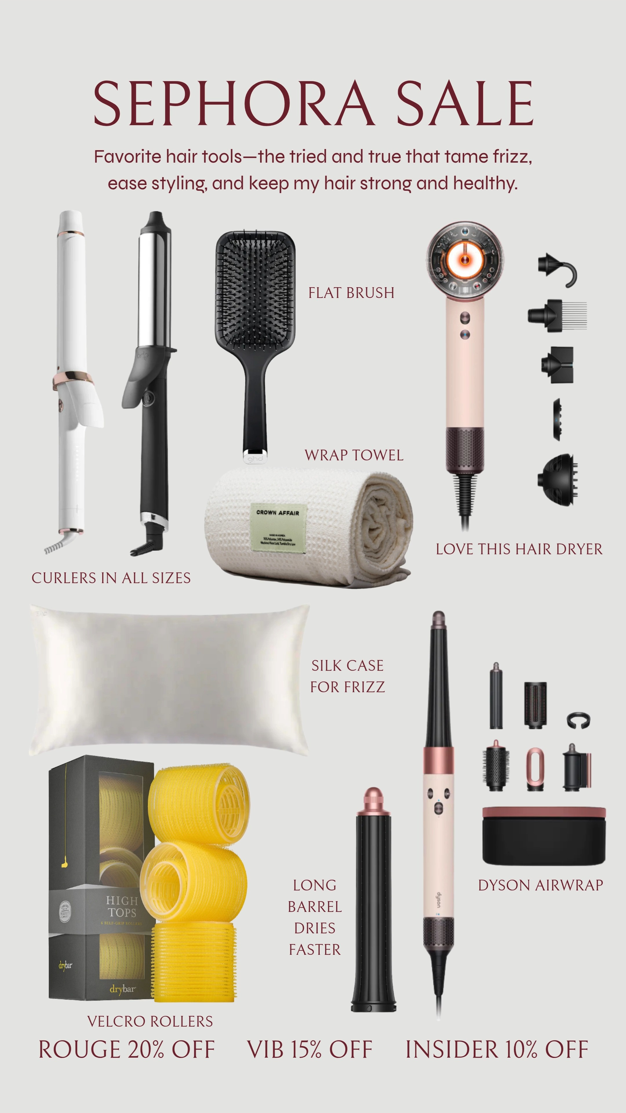 Sephora sale hair tool picks! These are items I use weekly. The Dyson hair dryer will change your life and routine if you have thick or long hair! Highly recommend. I typically use 1.25" curling irons.  

 #LTKSaleAlert #LTKBeauty