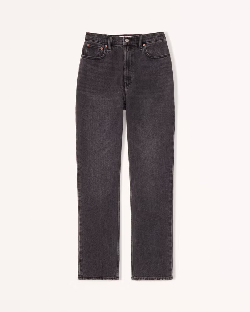 Abercrombie & Fitch Women's Ultra High Rise 90s Straight Jean in Black - Size 28 LONG | Abercrombie & Fitch (US)