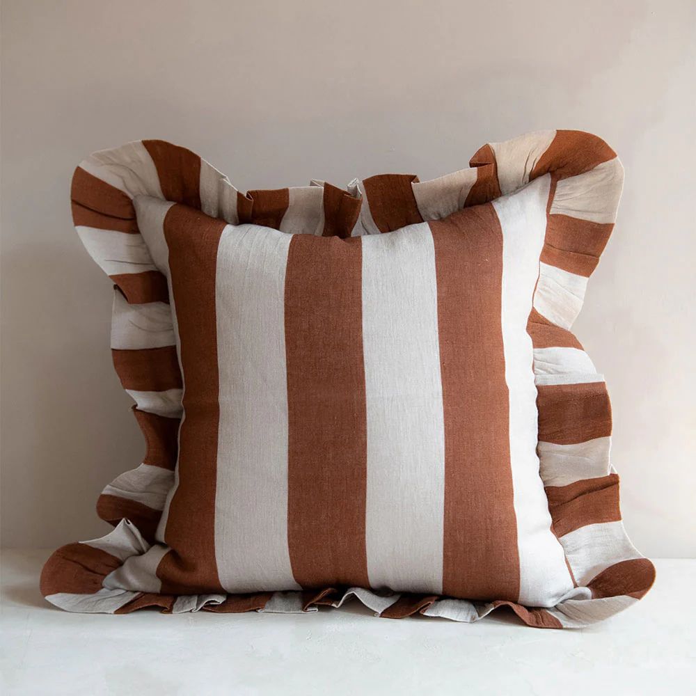 Linen Pillow Cover - Cinnamon Stripe | Roan Iris