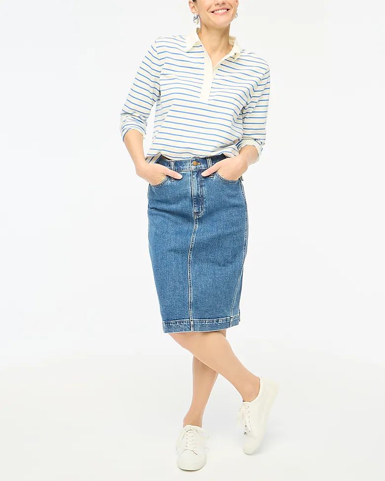 Denim midi skirt | J.Crew Factory