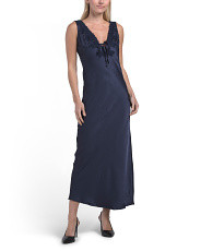 V-neck Lace Satin Maxi Dress | Juniors | Marshalls | Marshalls