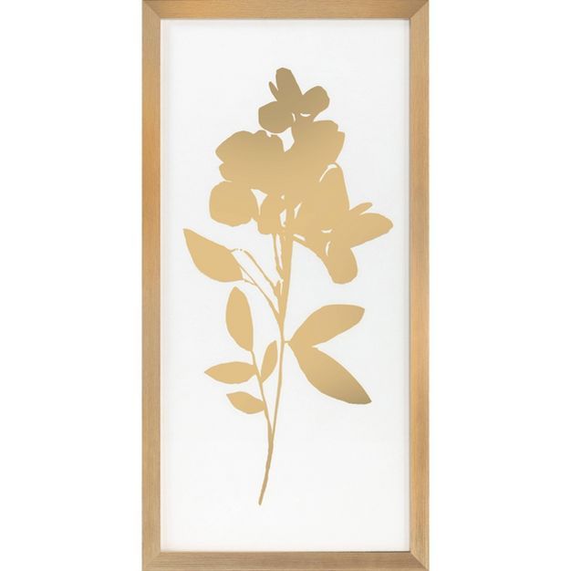 12" x 24" 2pk Foil Florals Framed Under Glass Gold - Threshold™ | Target