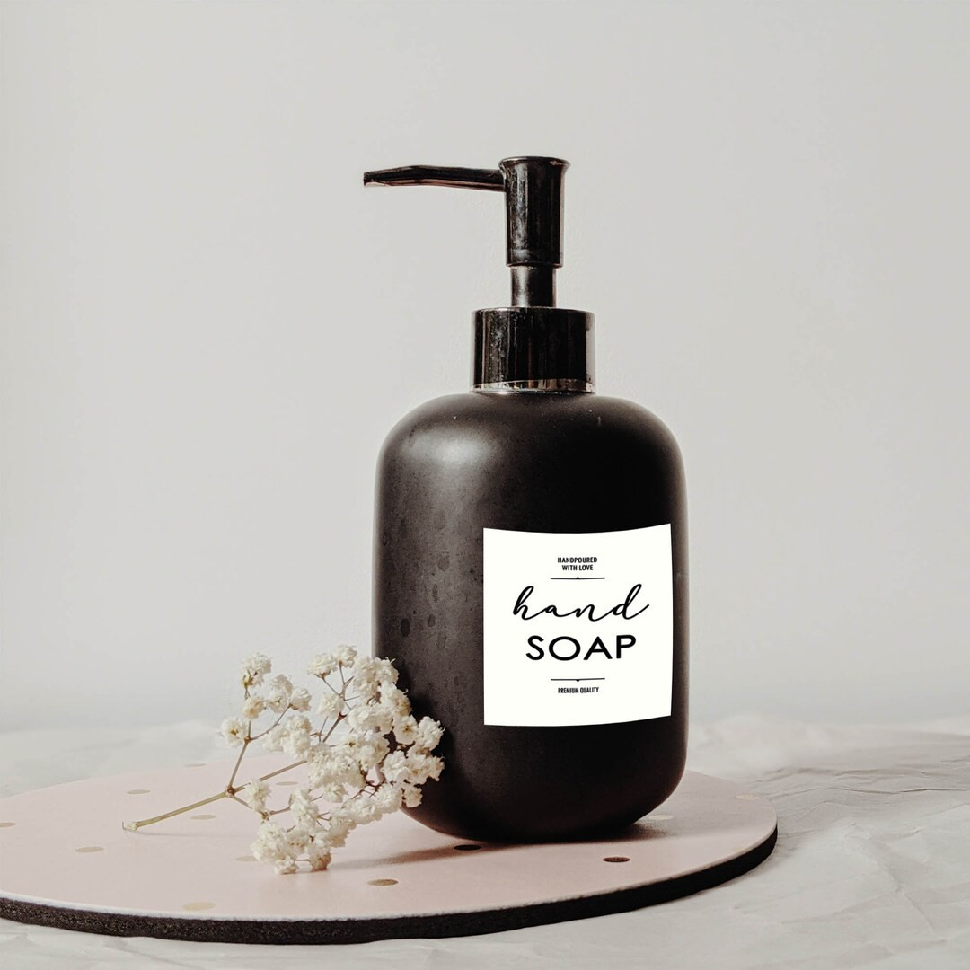 Minimalist Hand Soap Labels, Modern dish soap, Hand lotion stickers, Waterproof labels, Kitchen O... | Etsy (US)