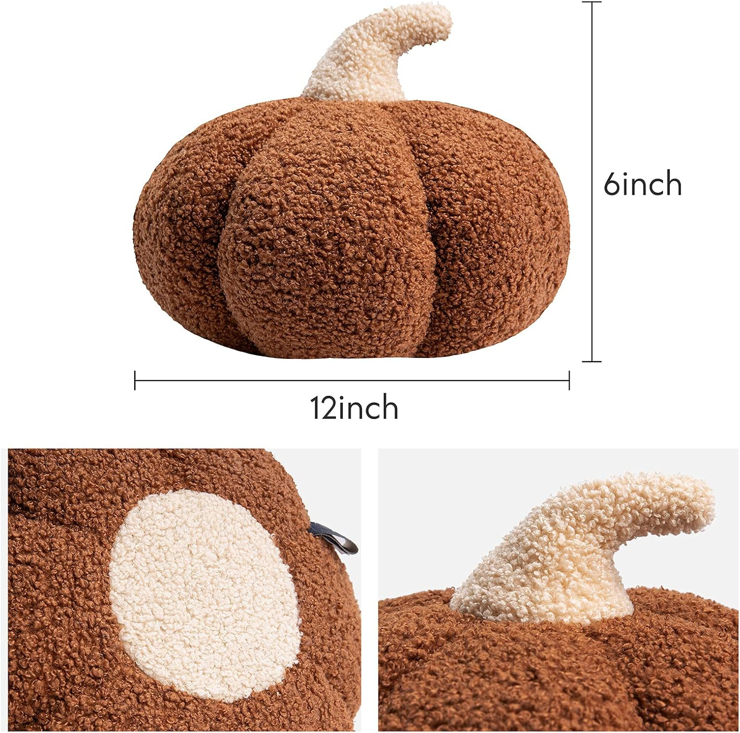 Phantoscope Teddy Fleece Pumpkin Throw Pillows, Happy Halloween Sherpa Fall Decorative Pumpkin Sh... | Amazon (US)