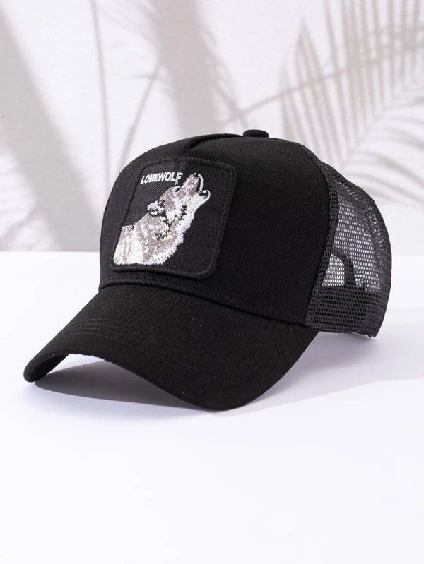 Men Animal & Letter Embroidery Trucker Hat | SHEIN