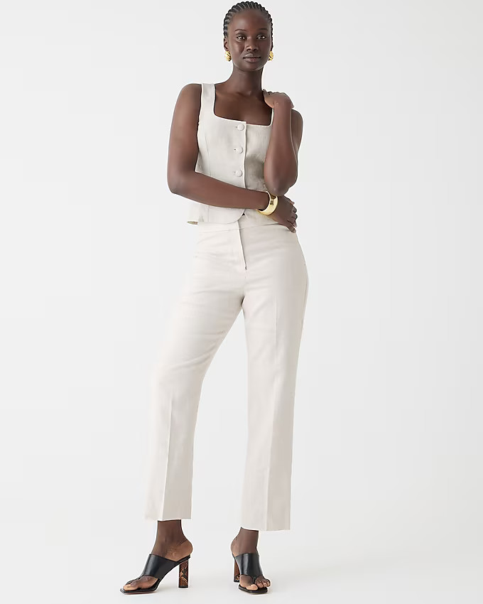 Kate straight-leg pant in stretch linen blend | J. Crew US