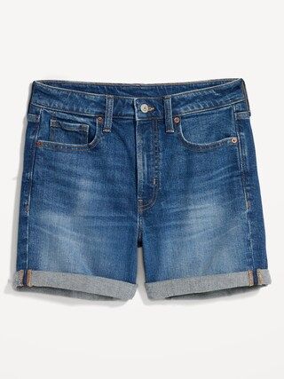 High-Waisted O.G. Straight Jean Shorts for Women -- 5-inch inseam | Old Navy (US)