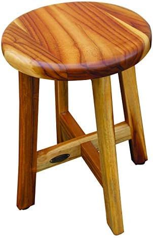 EcoDecors Shoji Solid Teak Bath Shower Stool, Natural | Amazon (US)