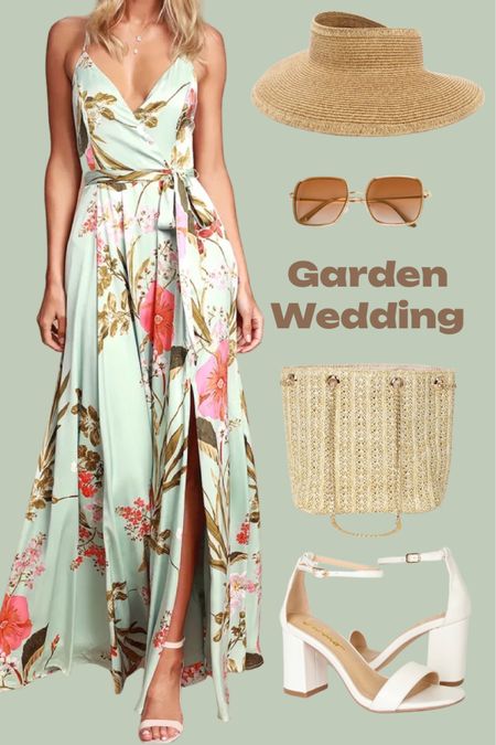 Green summer dress and accessories for a semi-formal wedding. 

#weddingguestdress #springwedding #semiformaldress #whiteheels #lulusdress

#LTKwedding #LTKSeasonal #LTKstyletip