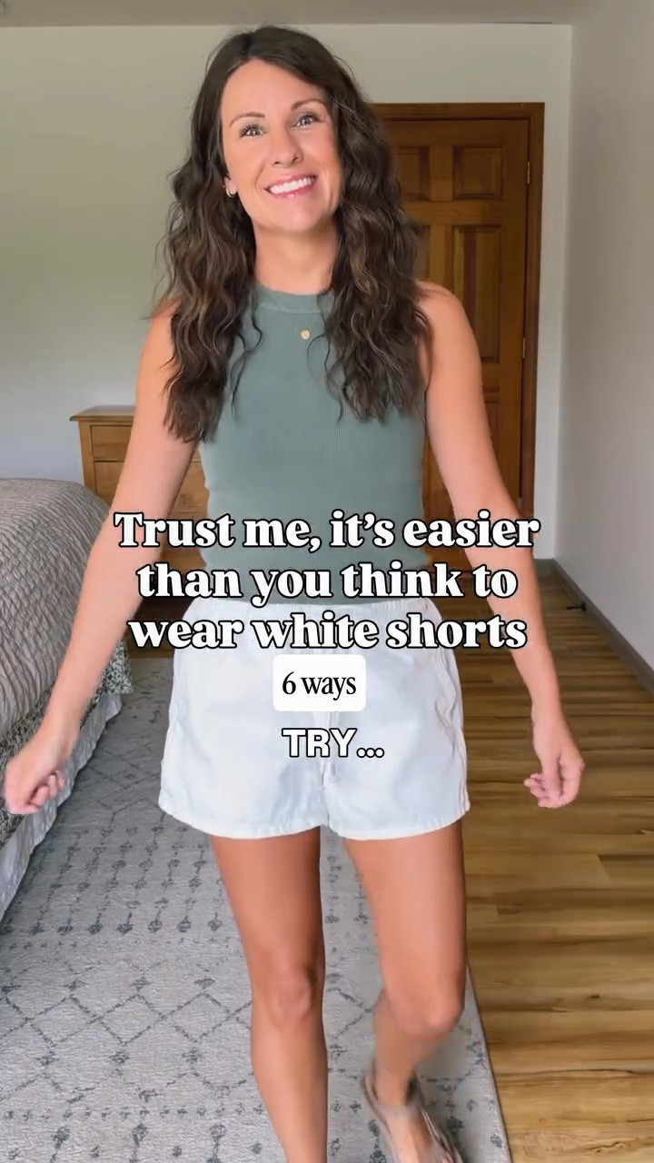 SIX ways to wear one pair of $25 shorts🤍☀️
these linen and cotton blend white shorts are so good— they have a drawstring waist, a relaxed fit, and the length is perfect for moms🙌🏽 wearing XS for reference (they also come in blue denim if white isn’t your thing!).

WHITE SHORTS 6 WAYS
wearing xs in these white cotton/linen blend shorts. Loose and comfy and cute🤍🙌🏽 (they also come in a blue denim)

Outfit 1: green tank is size small (I own like 6 colors), Teva sandals are size 6. Love this cute sun hat (rolls up and packs so nice too) 

Outfit 2: size small in my black tank, and 6 in my Reef sandals. I made my necklace so I linked similar.

Outfit 3: small in my brown gauze cotton long sleeve top, 6 in my Taos sandals (so comfy). 

Outfit 4:  small petite in my denim tank (mine is last year-linked this year’s versions). My Birkenstock mayari sandals are size 36. 

Outfit 5: small in my green blouse top (I also own orange). 

Outfit 6: small in my cotton flag sweater (100% cotton and a nice cropped length). My suede Birkenstock sandals are size 36.

#LTKPetite #LTKgrwm #LTKootd

#LTKgrwm #LTKPetite #LTKSeasonal