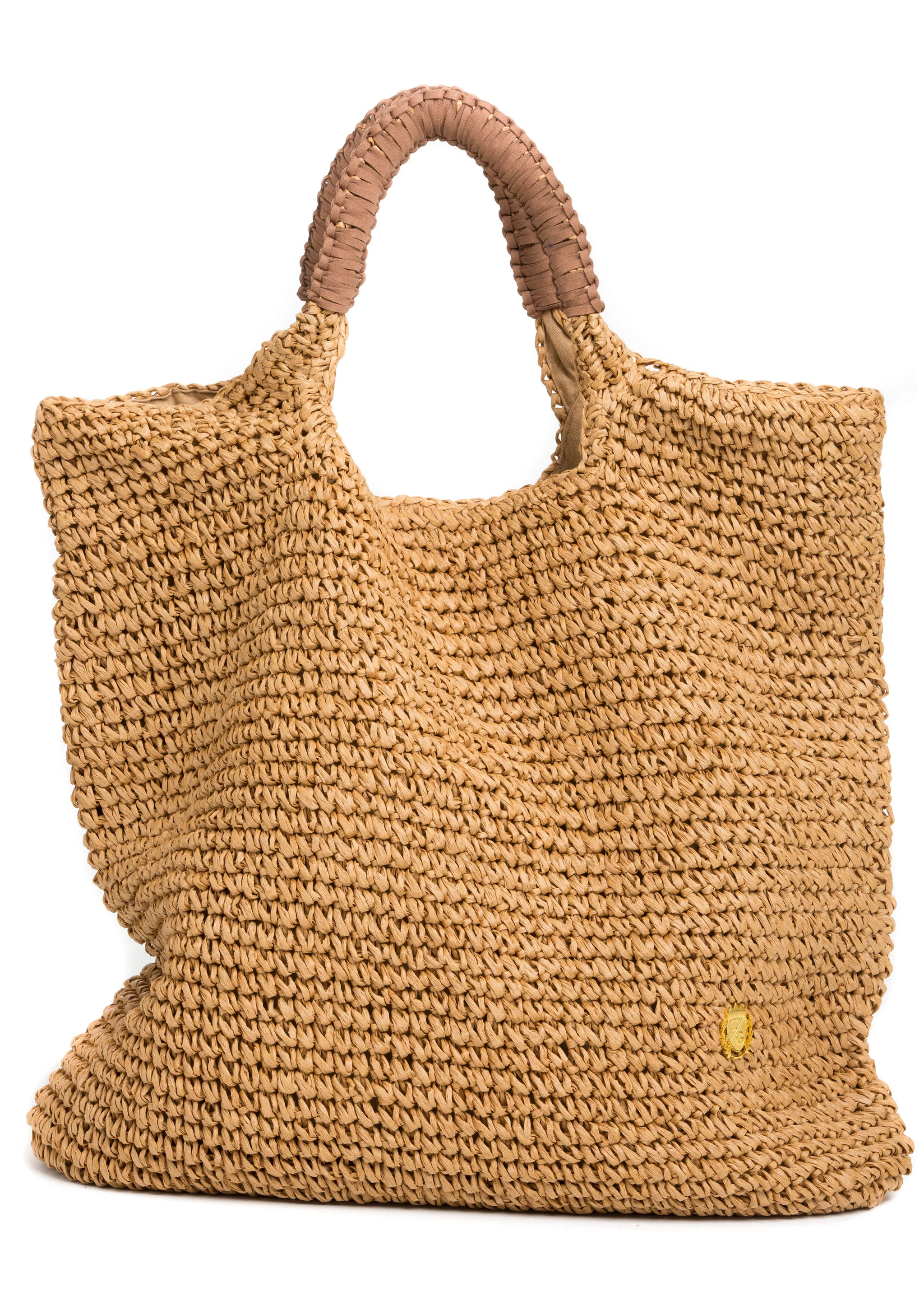 Raffia Leather Handle Tote | Tara Grinna