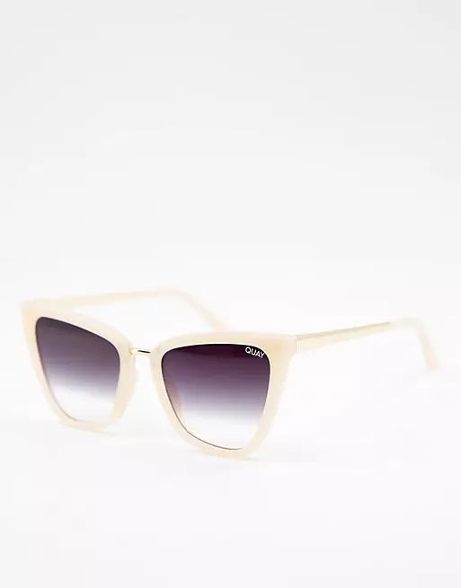 Quay - Cat eye zonnebril in beigeroze vervaagd | ASOS (Global)
