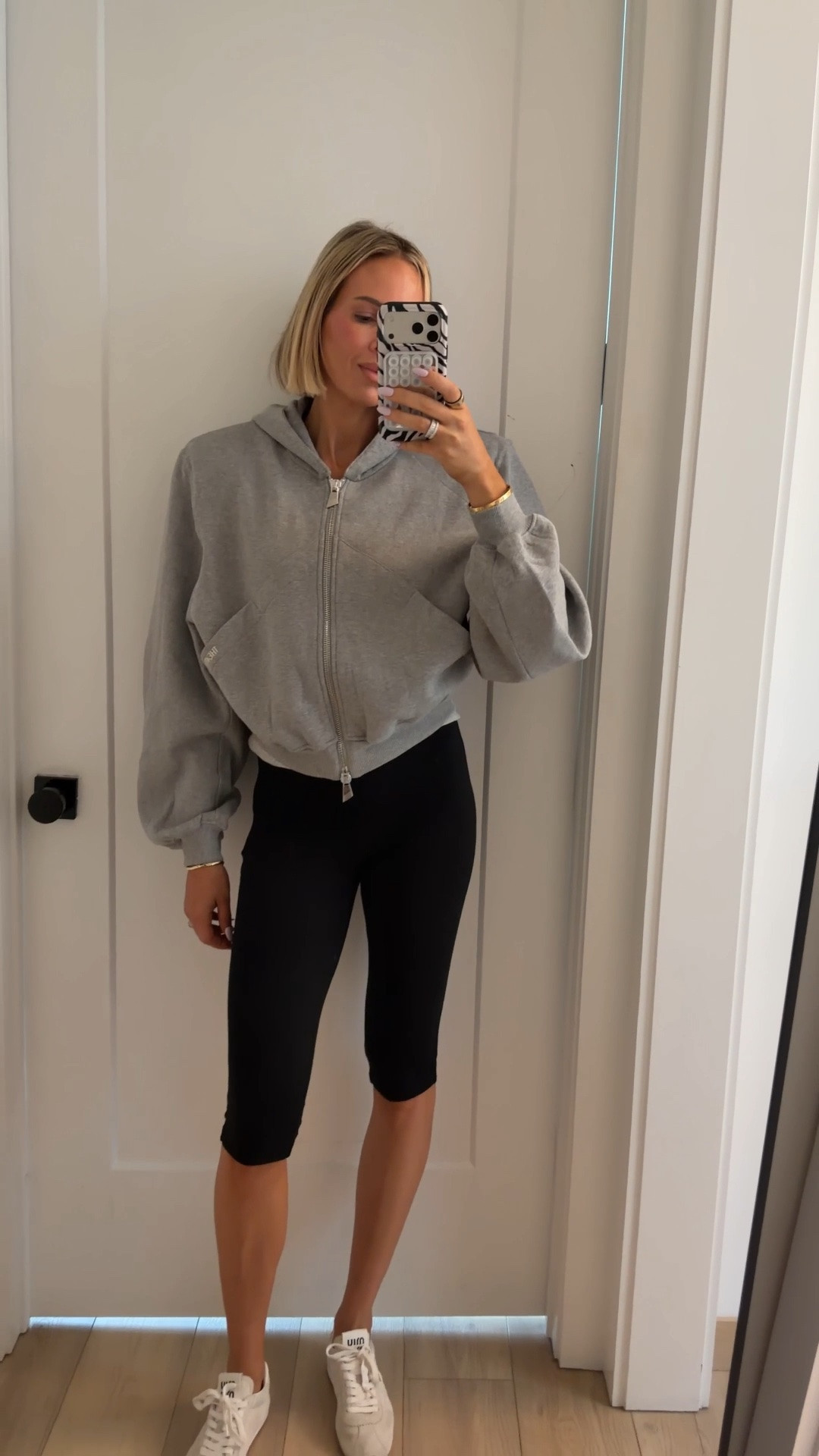 Wearing a 42 in the sweatshirt. Wearing a small in the capris and sneakers run TTS. ￼

#LTKootd #LTKTravel #LTKOver40