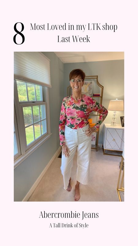 Most popular in my LTK shop last week
Abercrombie white wide leg jeans. The absolute softest jeans you will ever wear!

Hi I’m Suzanne from A Tall Drink of Style - I am 6’1”. I have a 36” inseam. I wear a medium in most tops, an 8 or a 10 in most bottoms, an 8 in most dresses, and a size 9 shoe. 

Over 50 fashion, tall fashion, workwear, everyday, timeless, Classic Outfits

fashion for women over 50, tall fashion, smart casual, work outfit, workwear, timeless classic outfits, timeless classic style, classic fashion, jeans, date night outfit, dress, spring outfit, jumpsuit, wedding guest dress, white dress, sandals

#LTKStyleTip #LTKOver40 #LTKFindsUnder100