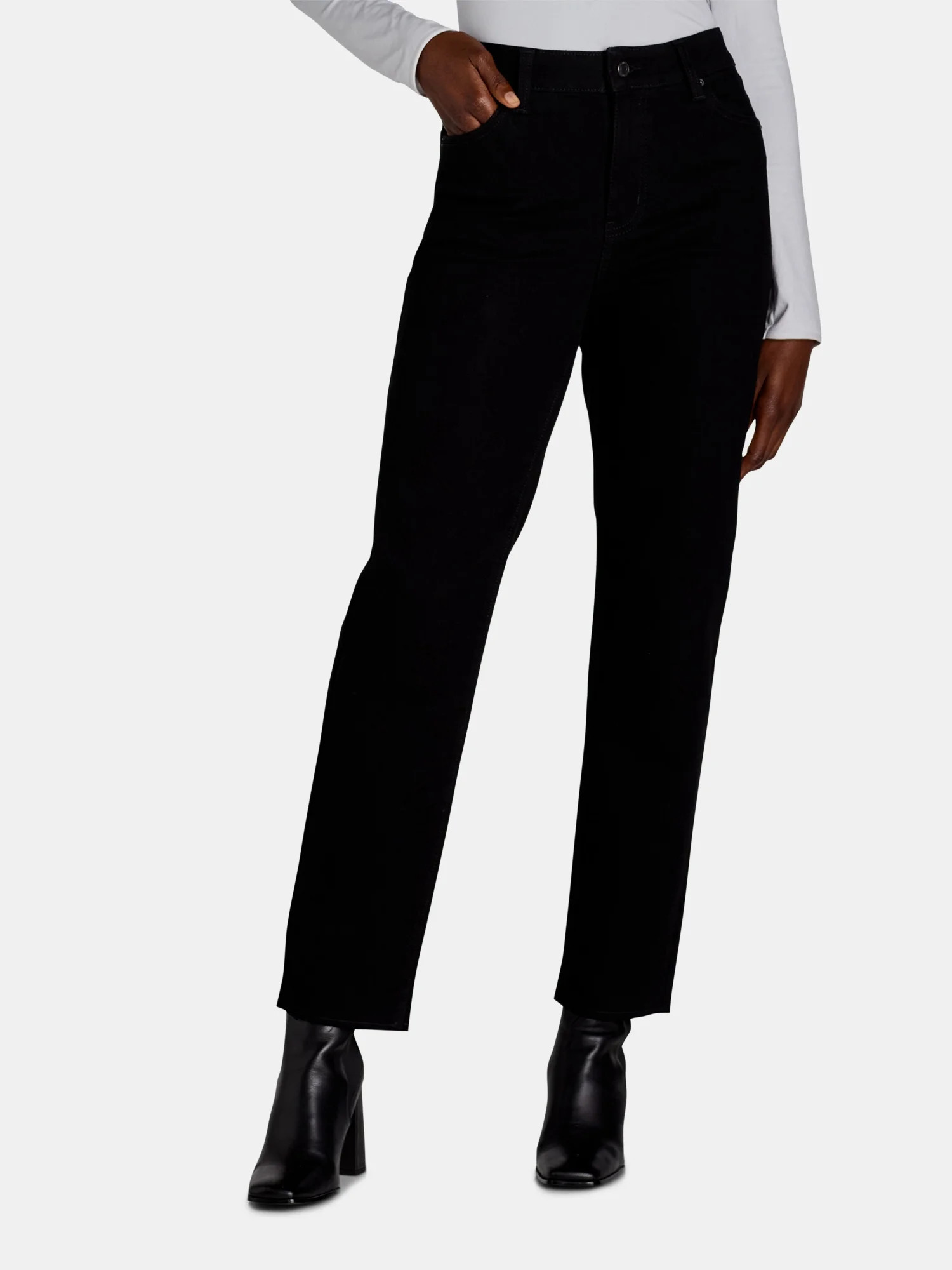 Time and Tru Women's High Rise Raw Hem Cigarette Jean, 32" inseam, sizes 2-20 | Walmart (US)