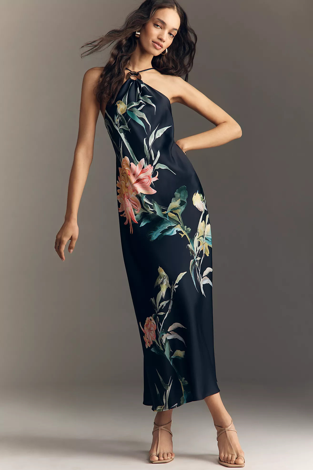 The Veda Halter Slip Midi Dress | Anthropologie (US)