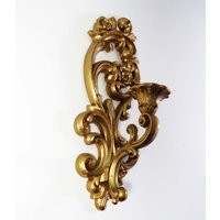 Vintage Homco Hollywood Regency Gold Floral Wall Candelabra - Sconce 1971/Plastic & Made in U.s.a. 15"" Tall Mid Century Decor | Etsy (US)