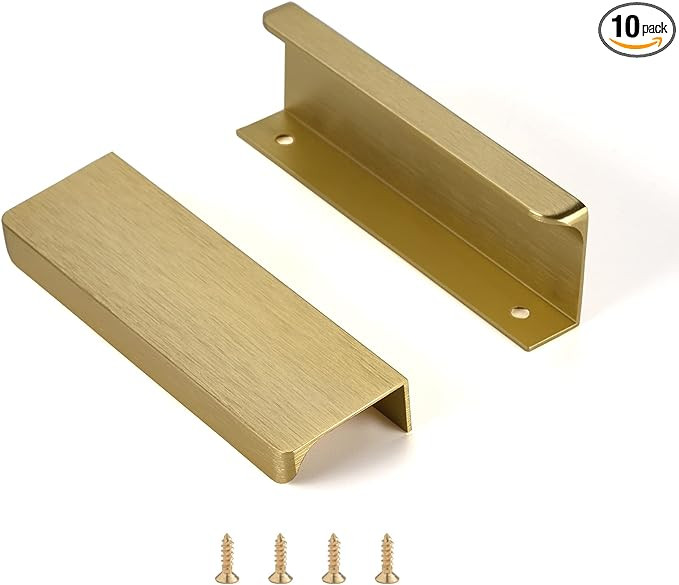 Edge Finger Tab Pull for cabinets Kitchen Concealed Drawer pulls Aluminum Hidden Back Mount Door ... | Amazon (US)