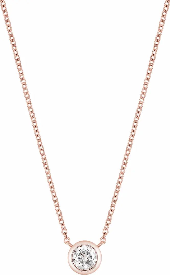 14K Gold Bezel Diamond Pendant Necklace - 0.50 ctw | Nordstrom Rack