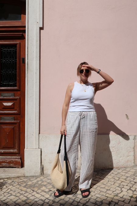 A favourite go to summer look

Linen trousers
Summer style
Holiday style
Stripe trousers
City break
Vacation style
Holiday outfit 

#LTKSeasonal #LTKmidsize #LTKtravel