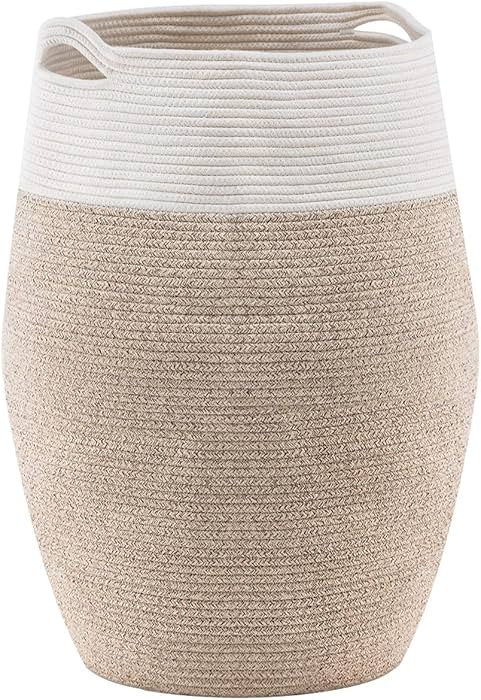 Cotton Rope Laundry Hamper by YOUDENOVA, 105L - Woven Collapsible Basket Clothes Storage for Blan... | Amazon (US)