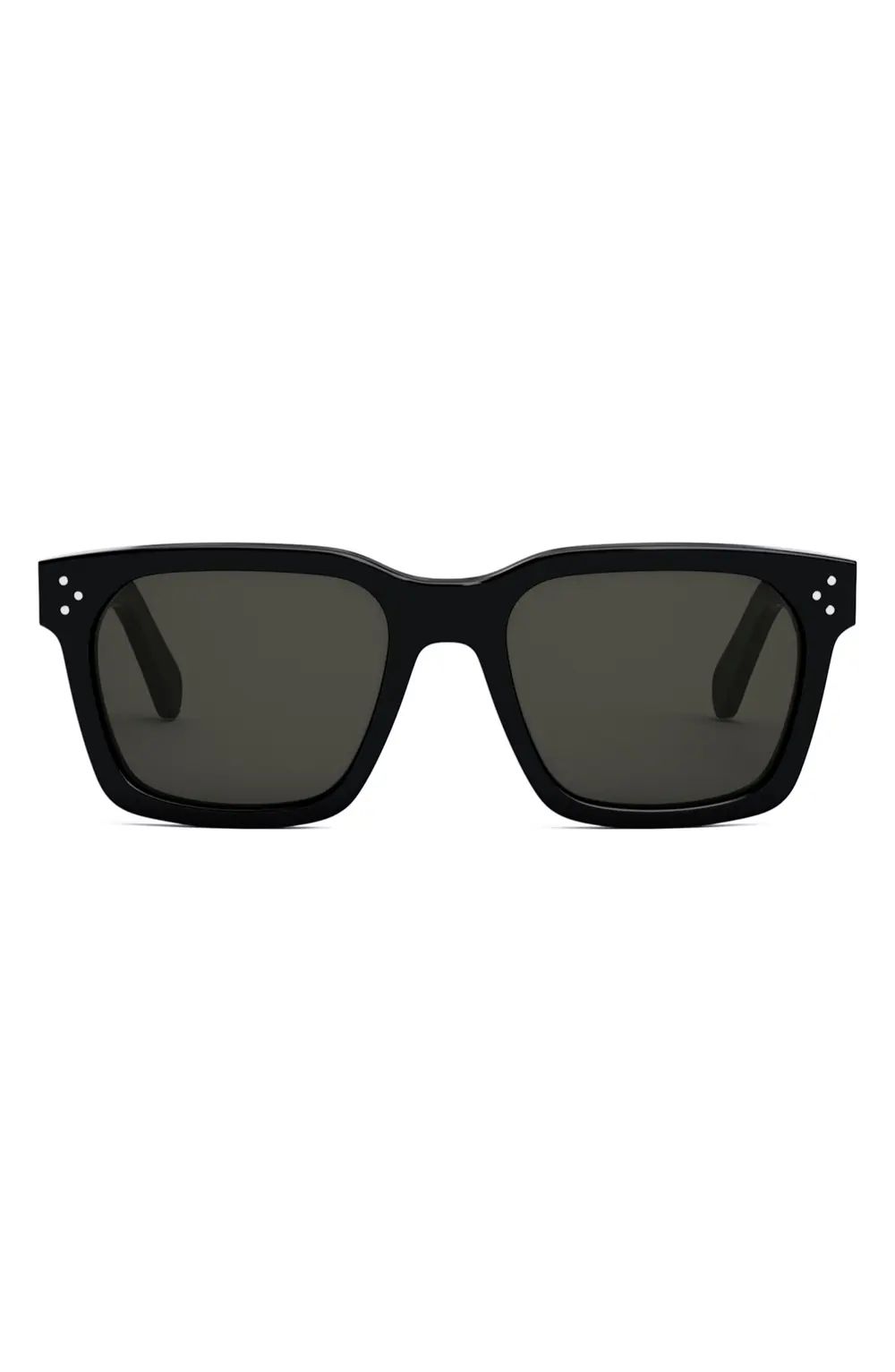 CELINE Bold 3 Dots 54mm Geometric Sunglasses in Shiny Black /Smoke at Nordstrom | Nordstrom Canada