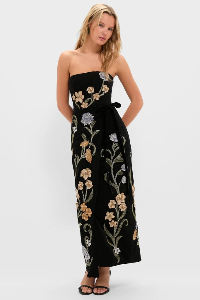 Hand Embroidered Laguna Cinefila Velvet Maxi Dress | Tuckernuck (US)