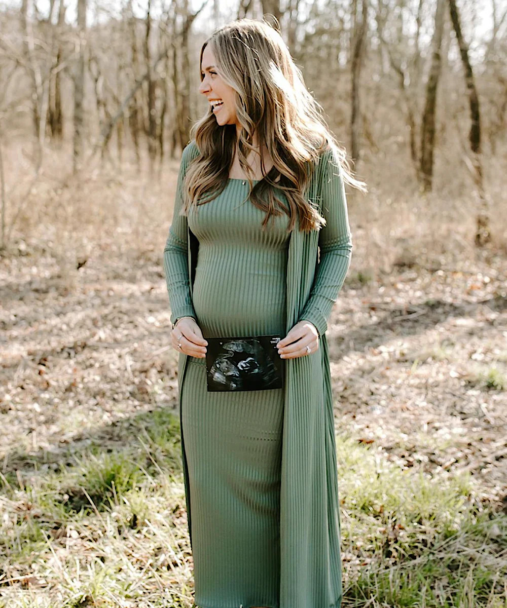 The Bodycon Dress & Duster Set - Olive | Bump City Nashville